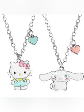 ❤️ NWT Hello Kitty & Cinnamoroll Best Friends Necklace Set of 2 BFF Charms 18"